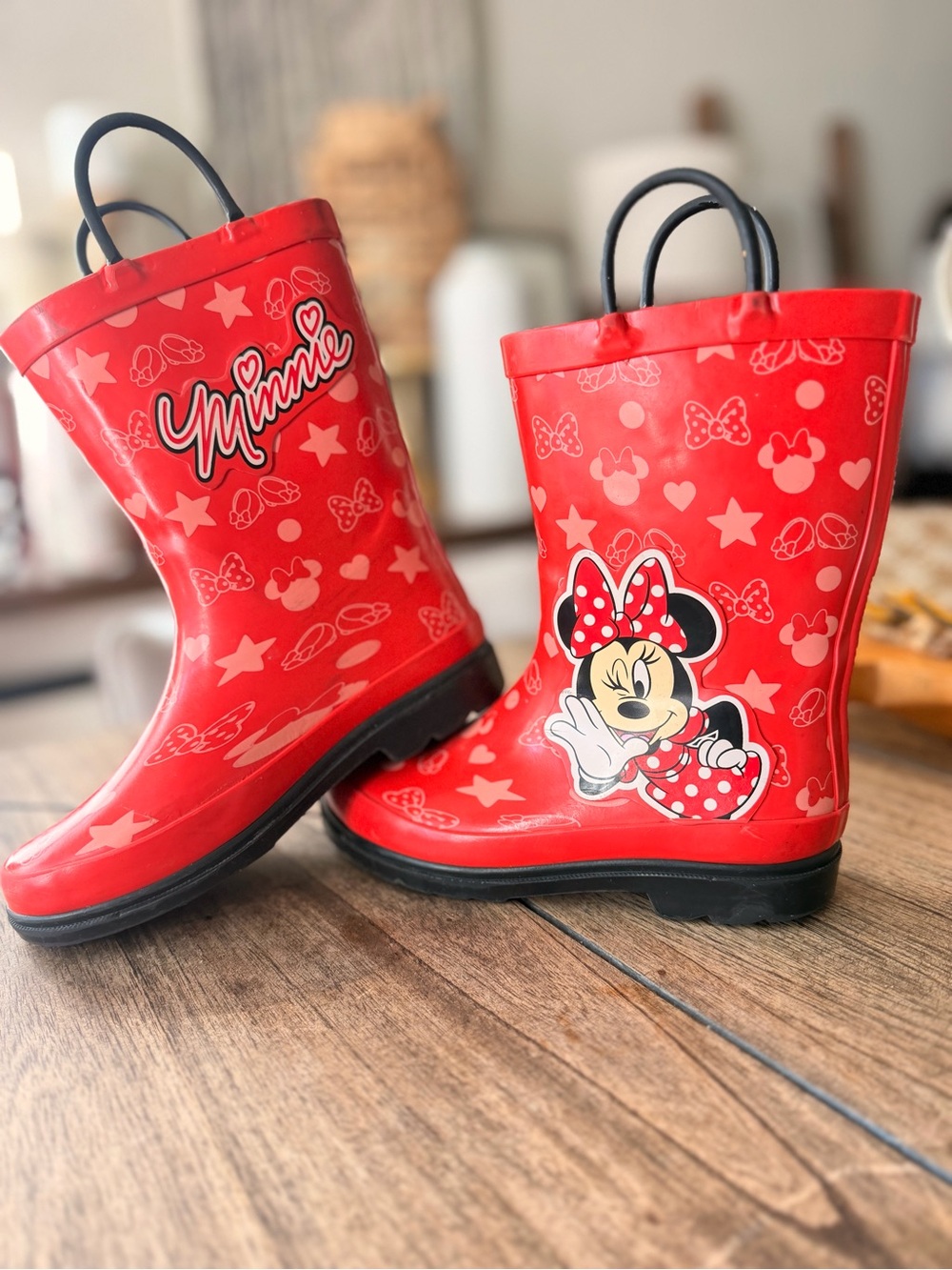 Disney Minnie Mouse Red Waterproof Rain Boots Toddler Girls (Size: 13)